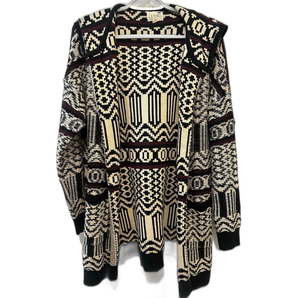 La Hearts Cardigan Sweater Size XS/S Runs Big See Measurements Chunky Cozy